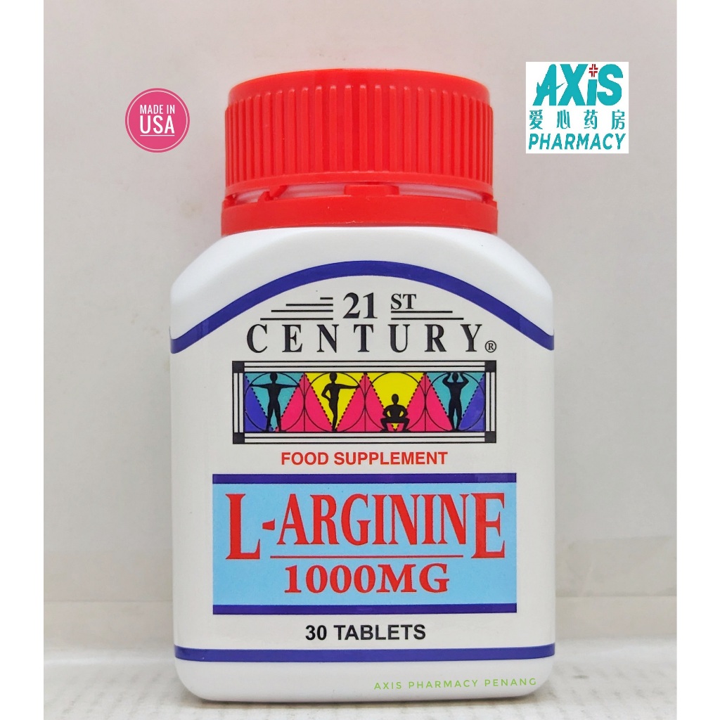 21ST CENTURY L-ARGININE 1000MG FOOD SUPPLEMENT 30's Tablets (Exp 15/01 ...