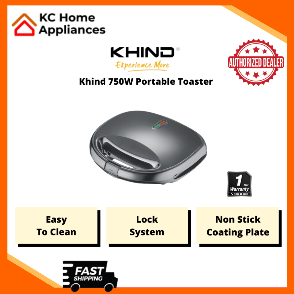 Khind Sandwich Maker | 750W | Non Stick | Easy To Clean | Auto Temp ...