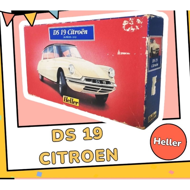 🧧MAR24 新品初登场‼️VINTAGE HELLER : DS 19 CITROEN PLASTIC MODEL KIT SCALE 1: ...