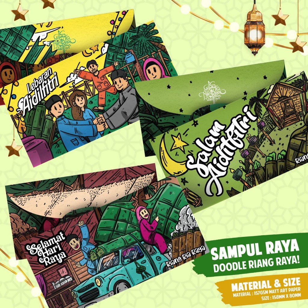 BORONG SAMPUL RAYA 2024 ! RANDOM DESIGN ! 1 PACK 5 PCS SAMPUL RAYA ...