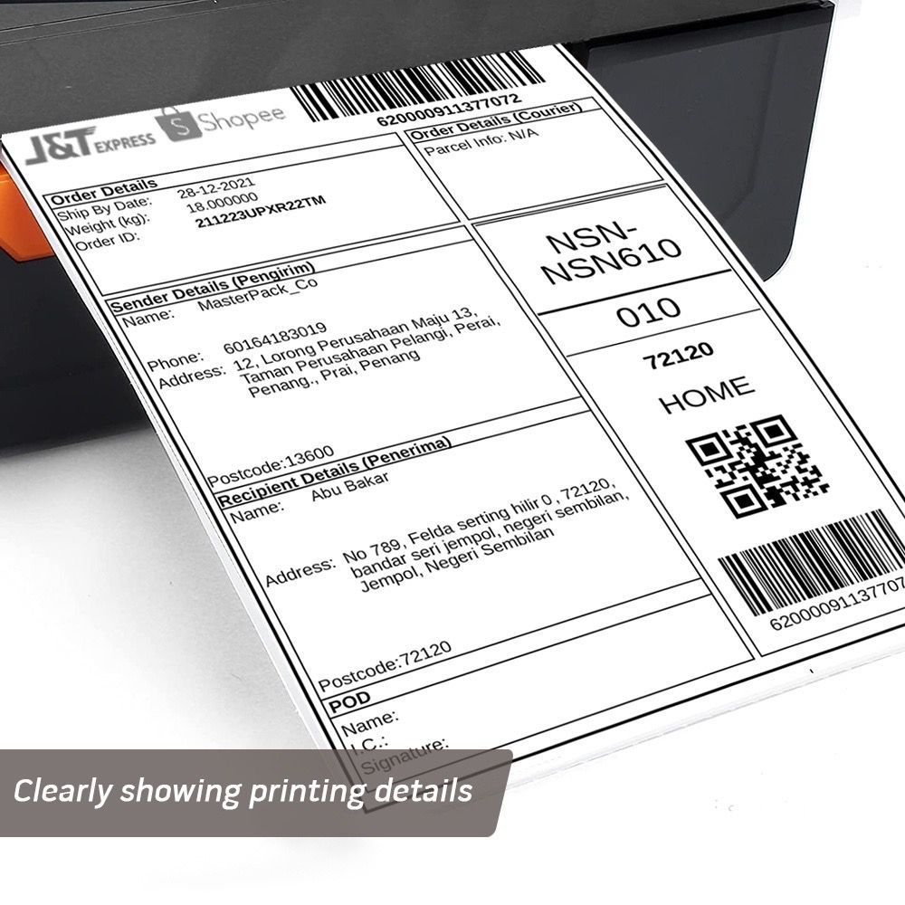 A6 Thermal Sticker Thermal Label Shopee Air Waybill 10 x 15 cm | Shopee ...