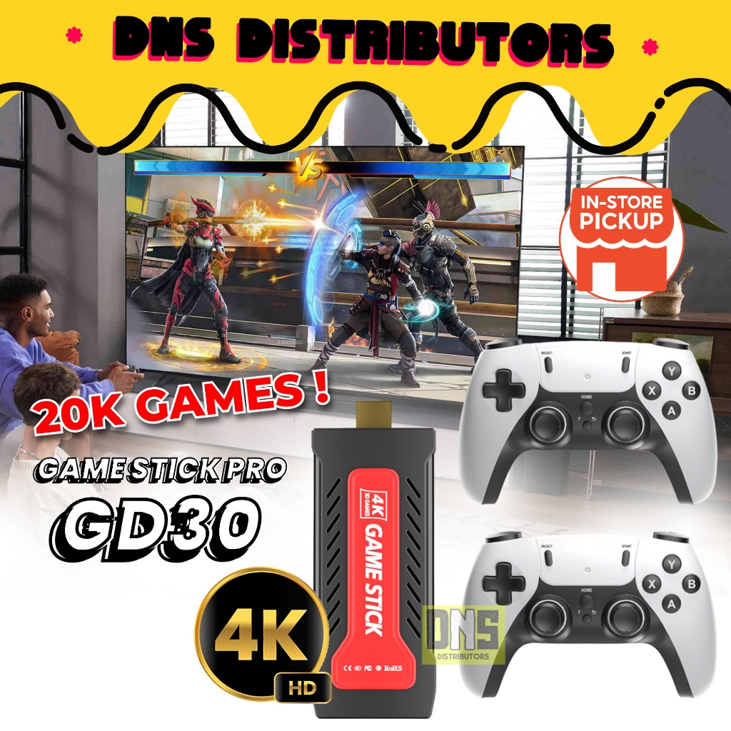 GD30 Portable TRUE 4K TV Video Retro Game Console 2.4G Wireless Controller  Game Stick Built-in 20000 Classic Games | Shopee Malaysia