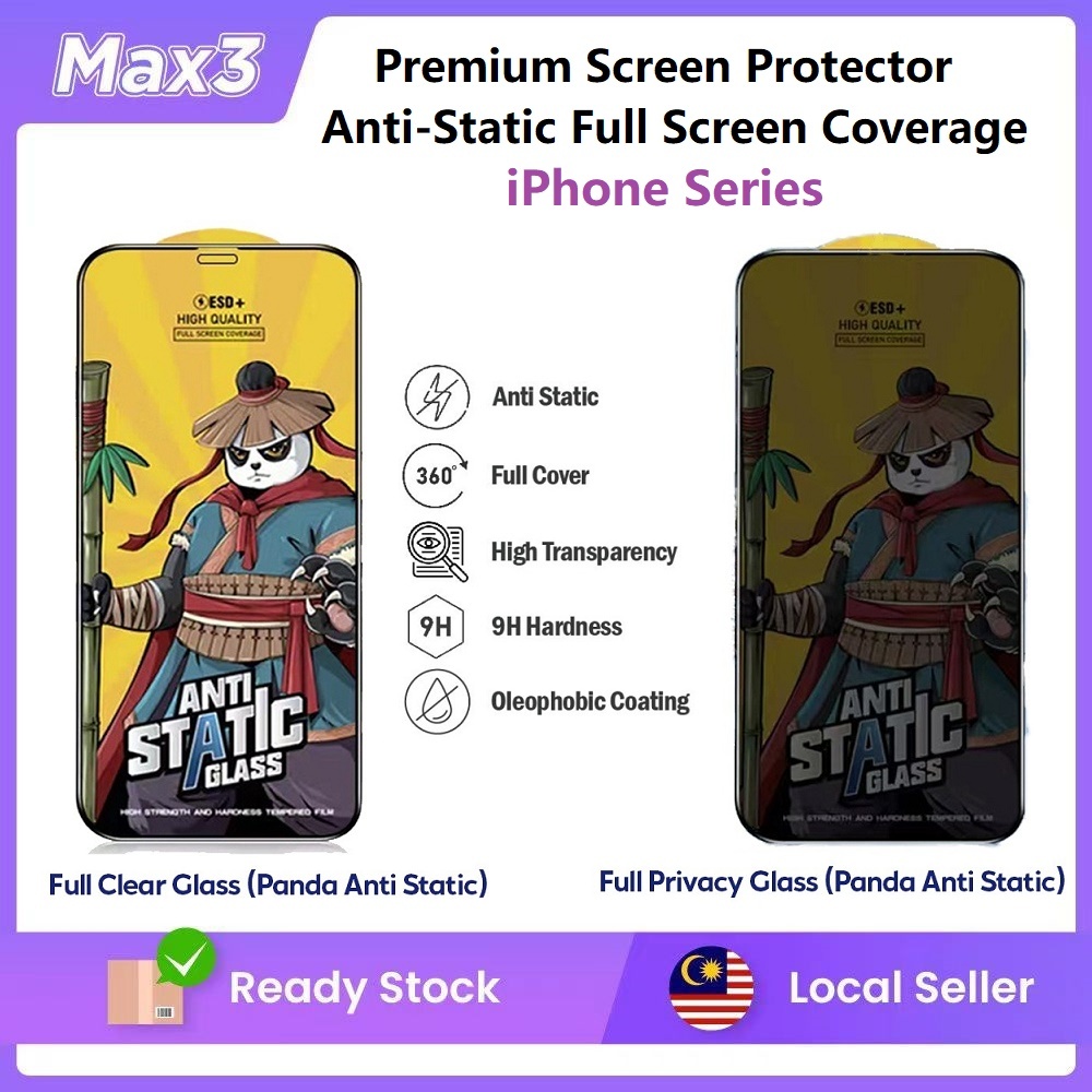 Premium Panda Tempered Glass for iP 16 / 15 Pro Max / 15 14 Plus / 14 ...