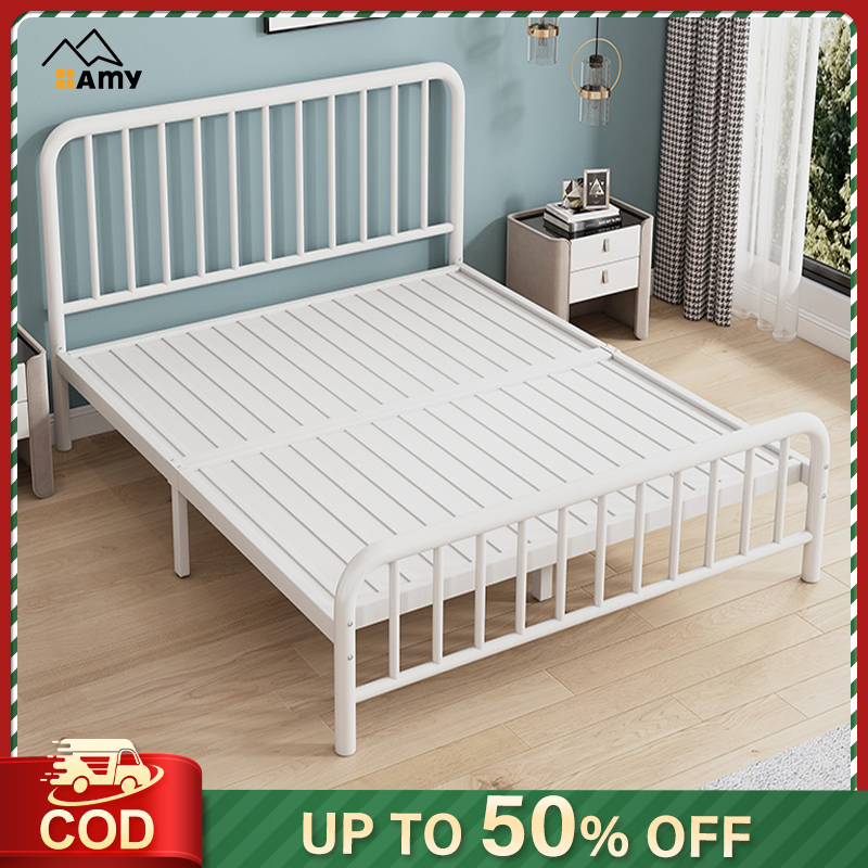 AMY 5/6/3ft Iron bed Queen/ King/Single Bed Frame Katil Besi Queen ...