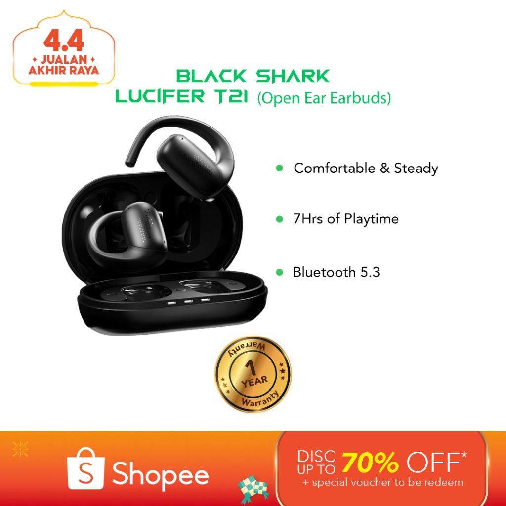 Black Shark Lucifer T21 | Noise Cancelling Mic | Open Earphone