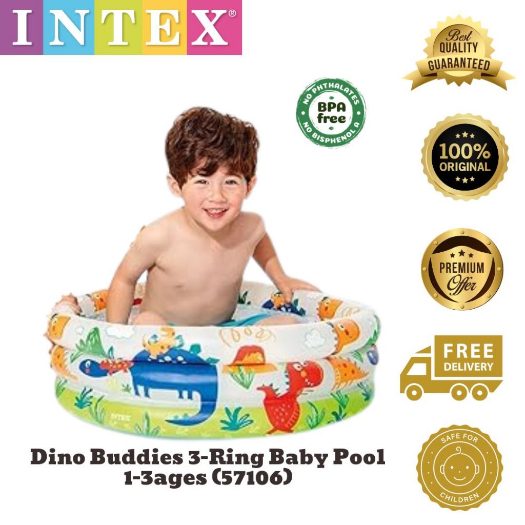 57106 Beach Buddies 3-Ring Inflatable Kiddie Pool small pool