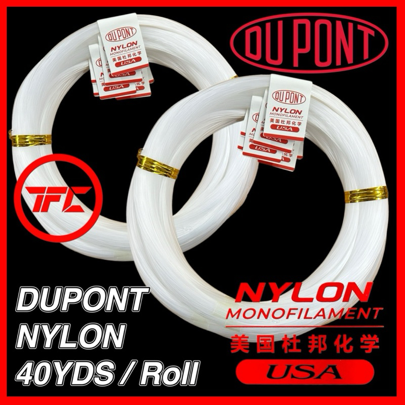 DUPONT USA 🇺🇸 40YDS Clear Nylon Monofilament Line Leader 40YDR Shock ...