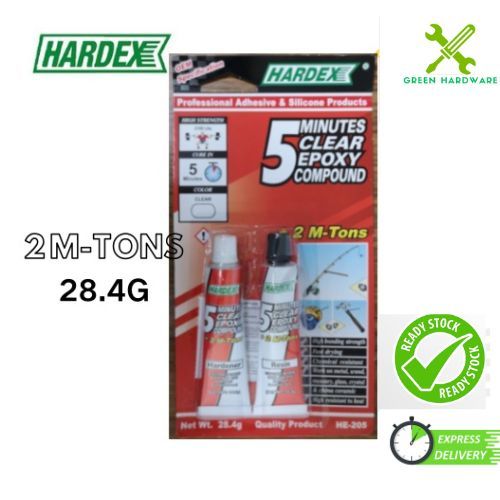 HARDEX HE-205 5 Minute Clear Expoxy Compound / Gam 2 Ton/Gum 2 TON ...