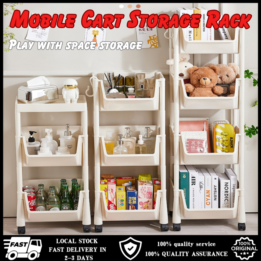 🔥READY STOCK🔥 Mobile cart storage rack multifunctional kitchen and ...