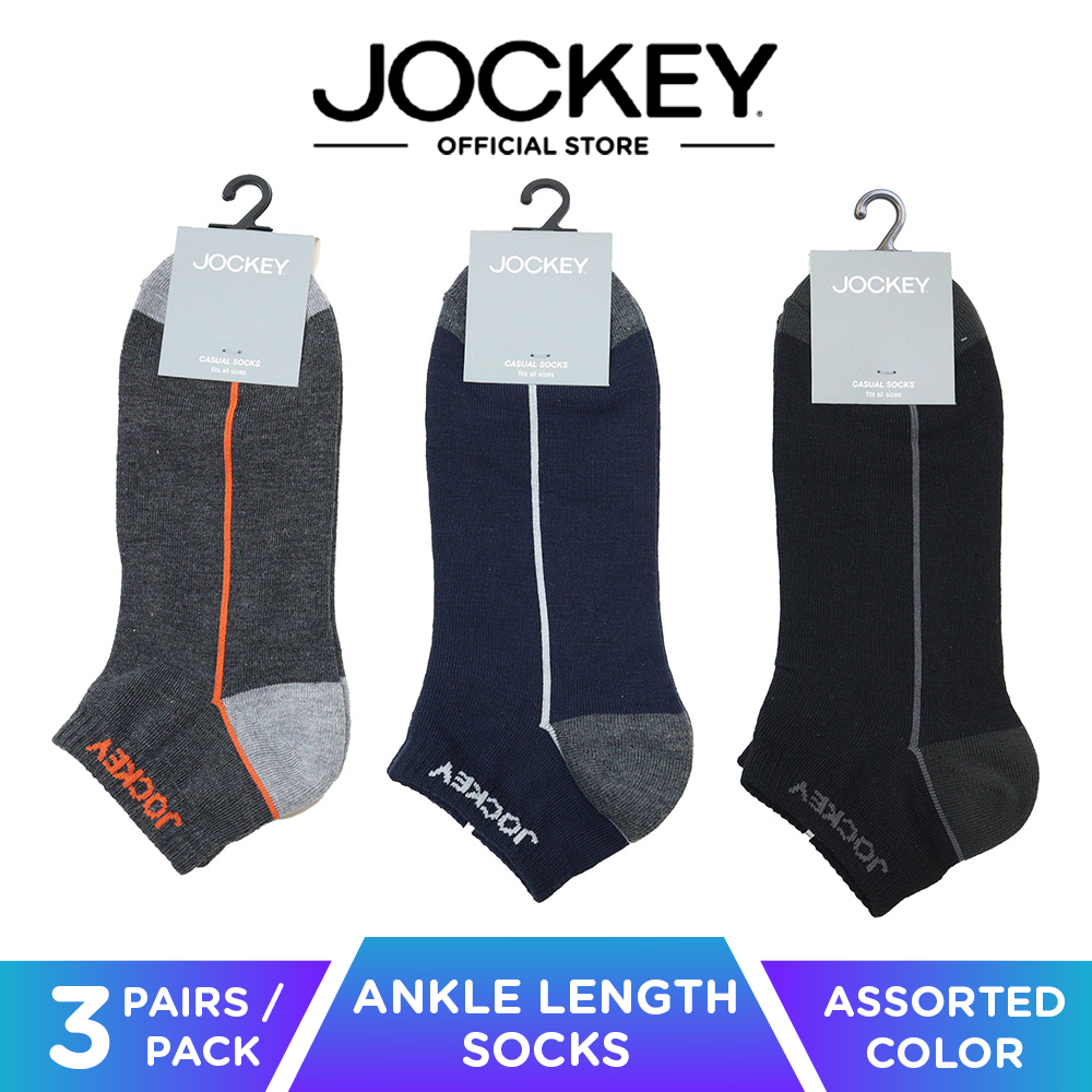[3 Pairs] JOCKEY - Ankle Length Cotton Socks Men Casual Sock Stokin ...
