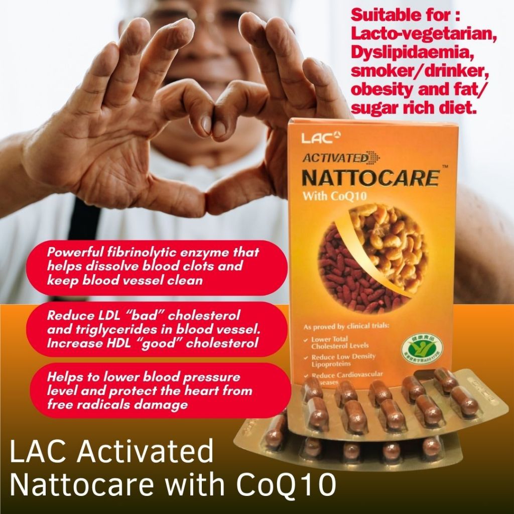 LAC Nattokinase,CoQ10,Red Yeast Rice to Lower Blood Pressure