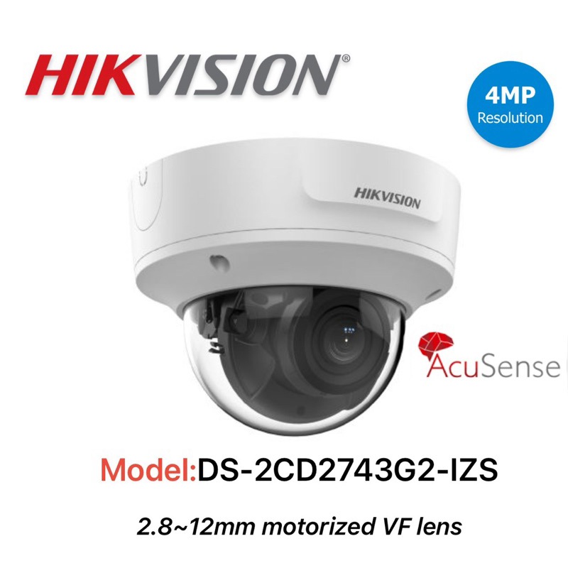 HIKVISION 4MP DS-2CD2743G2-IZS ACUSENSE MOTORIZED VARIFOCAL DOME ...