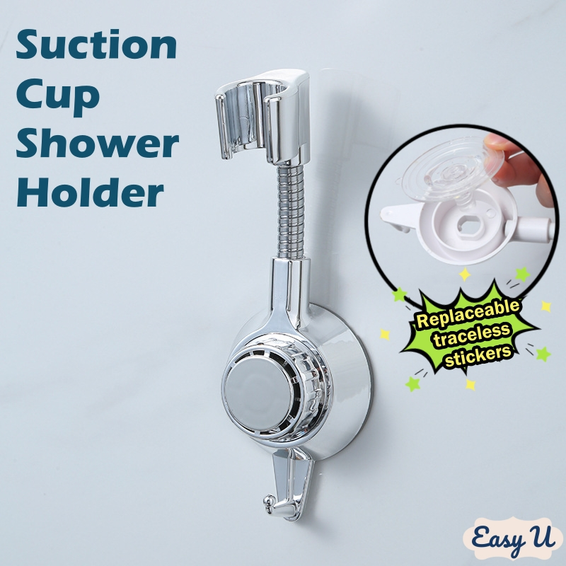 POPETPOP 1Pc Suction Cup Shower Head Holder Removable Bracket For Easy