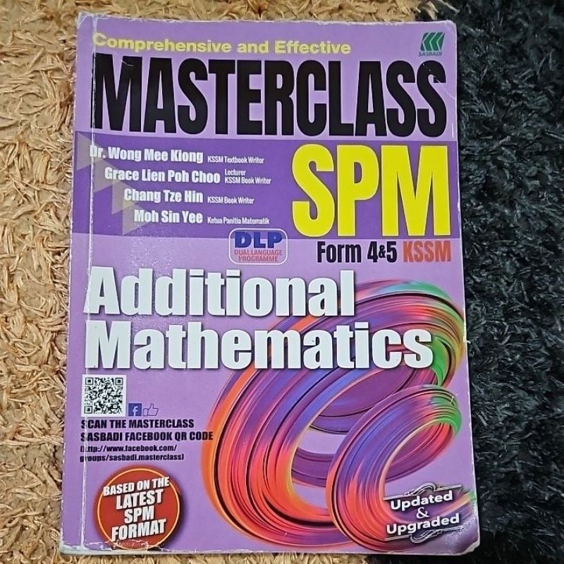 Masterclass SPM Form4&5 KSSM Additional Mathematics (SASBADI) [SPM ...
