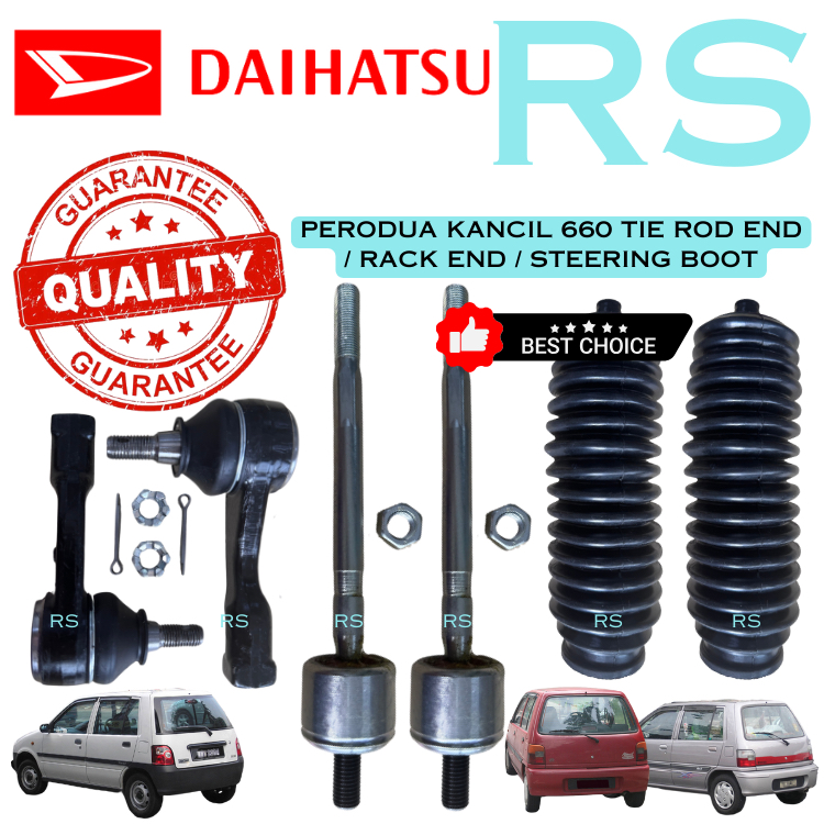 Perodua Kancil 660, 850 Tie Rod End, Rack End, Steering Boot (1 Set