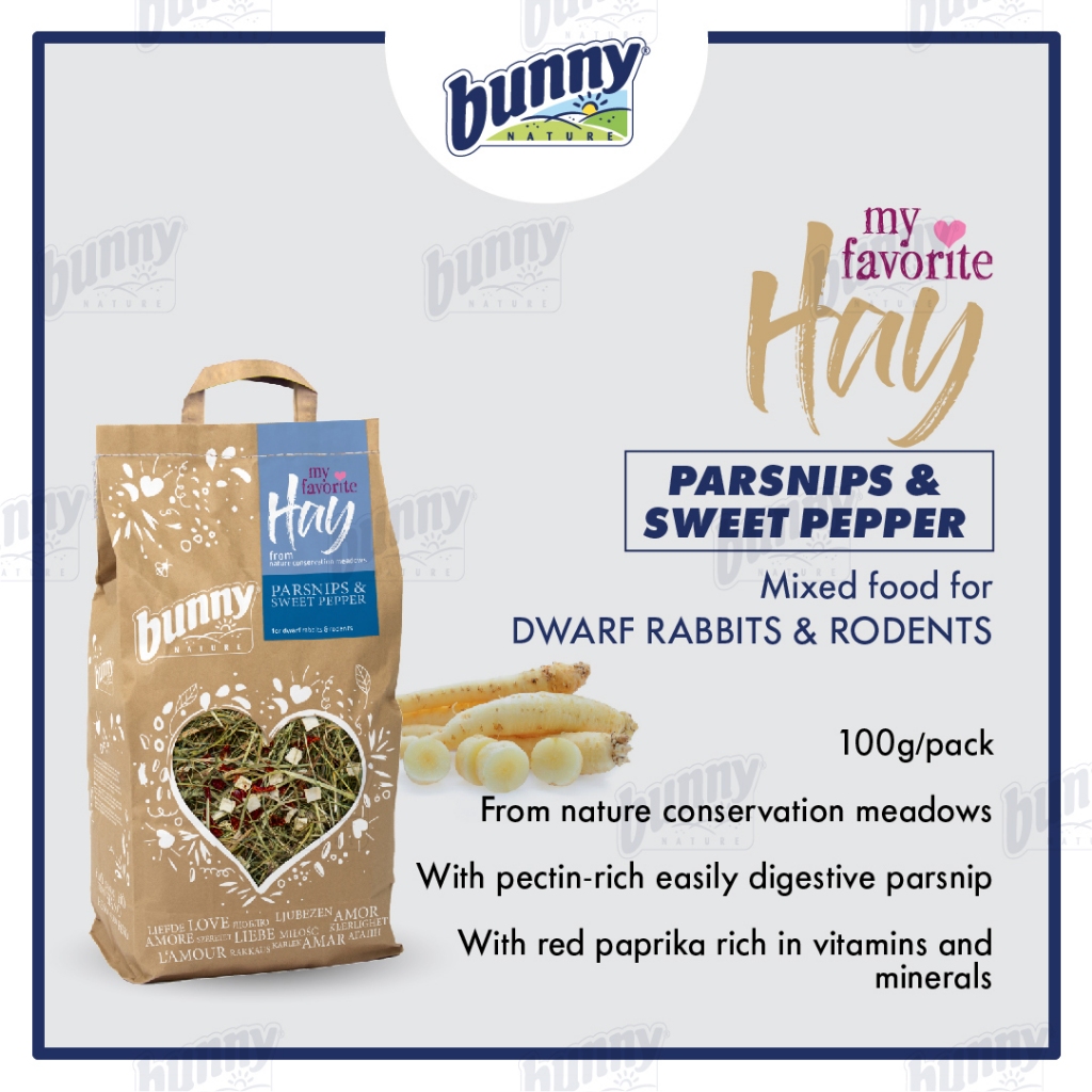 [ 𝐁𝐮𝐧𝐧𝐲𝐍𝐚𝐭𝐮𝐫𝐞 ] MY FAVORITE HAY Parsnips & Sweet Pepper 100G Rabbits ...