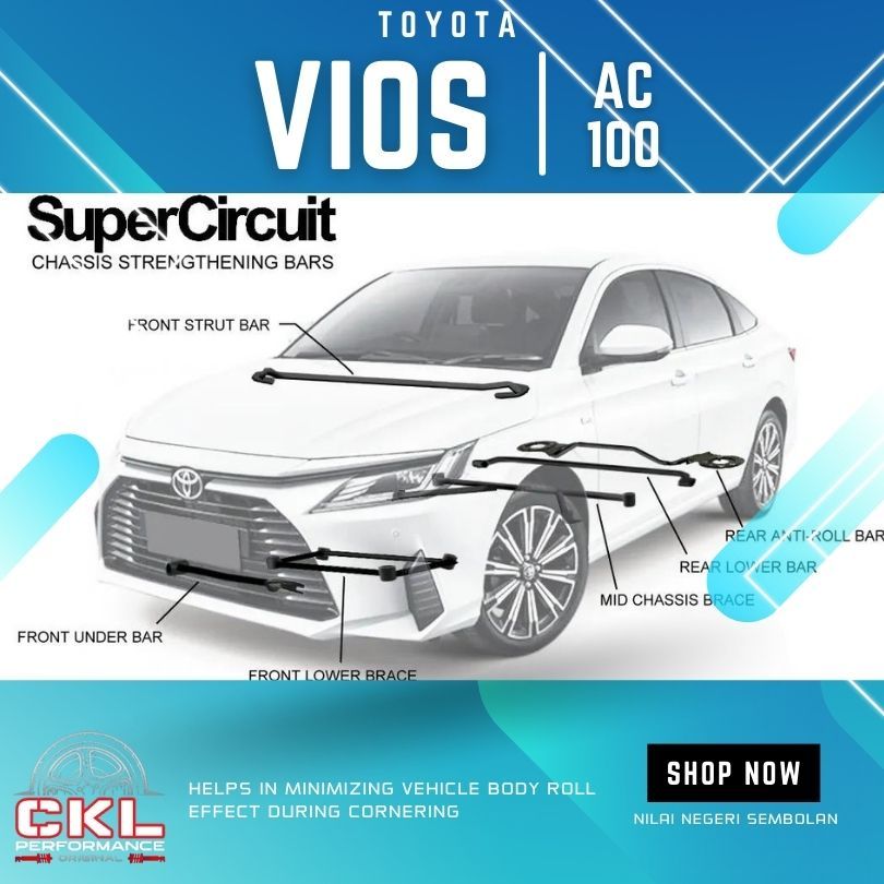 Toyota Vios (AC100) '23 MK4 SuperCircuit Safety Bar Shopee Malaysia