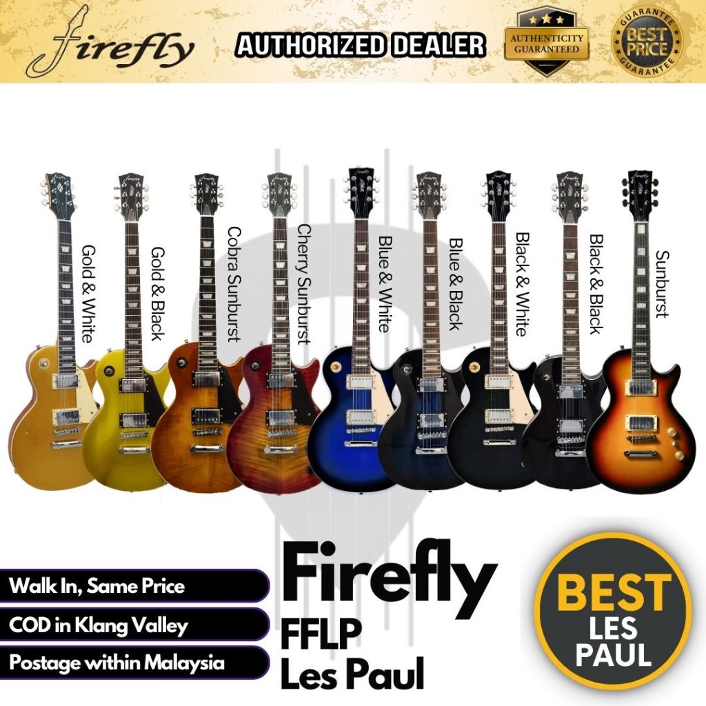 Firefly Les Paul Design Electric Guitar with Double Closed Humbucker ...