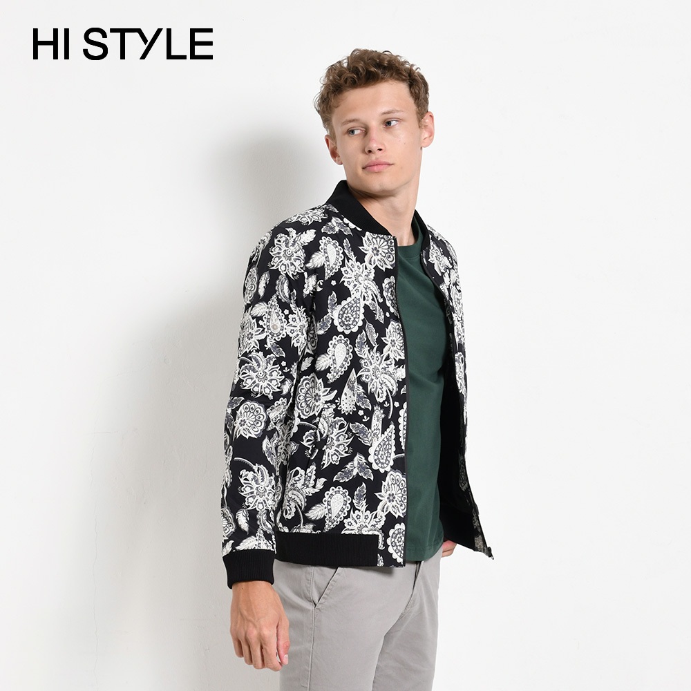 [Online Exclusive] HI STYLE Men Long Sleeve Bomber Jacket - Black ...