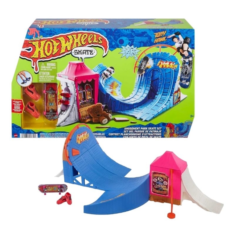 Hot Wheels Skate Amusement Park Skate Set with Exclusive Tony Hawk ...