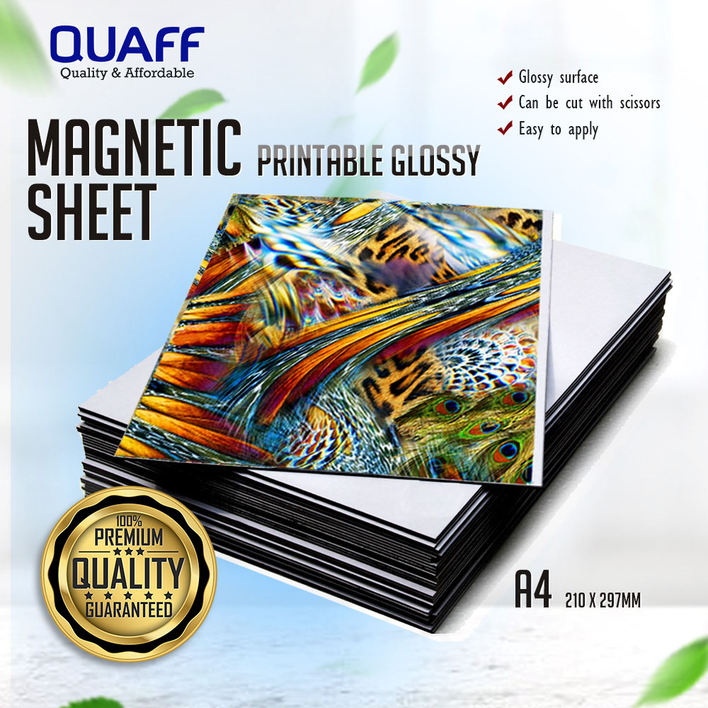 QUAFF Magnetic Printable Glossy Paper A4 Cuttable DIY Ref Magnet Photo ...