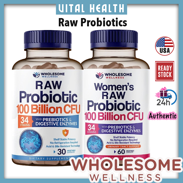 Wholesome Wellness Dr Formulated Raw Probiotic 100 Billion CFU For Men ...