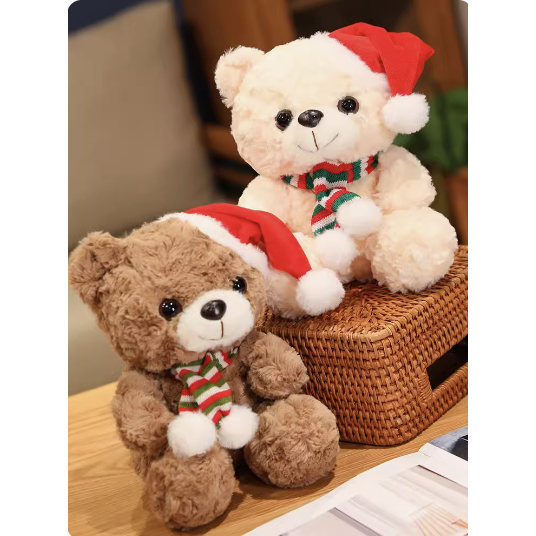 25cm Bear Doll Christmas Gift Teddy Bear Ragdoll Soothing Plush Toy 