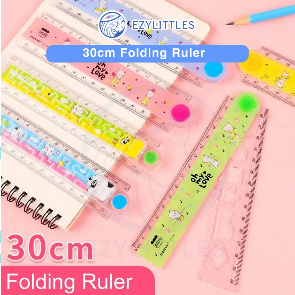 EZYLITTLES 30cm Folding Ruler Pembaris LIpat Panjang School Office ...