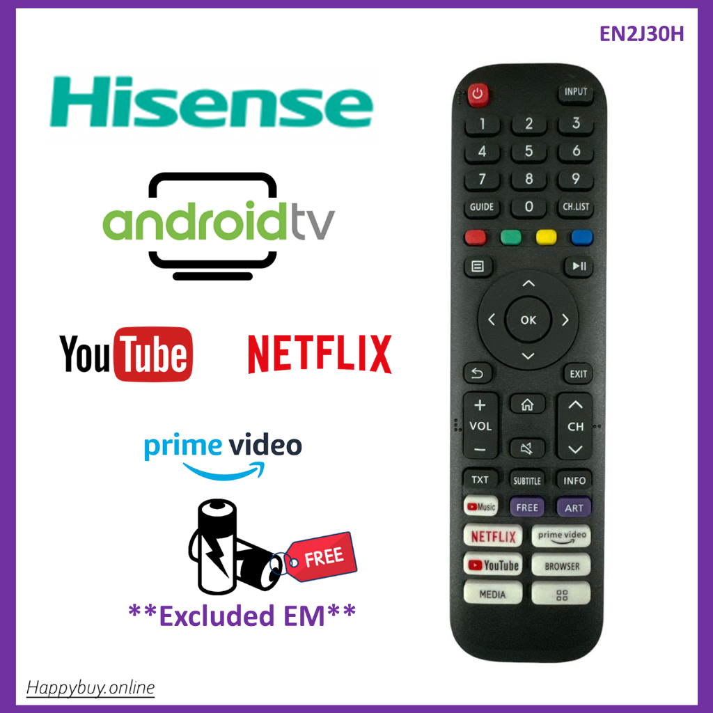 Hisense Android Smart TV Remote Control EN2J30 Hisense Android Smart ...