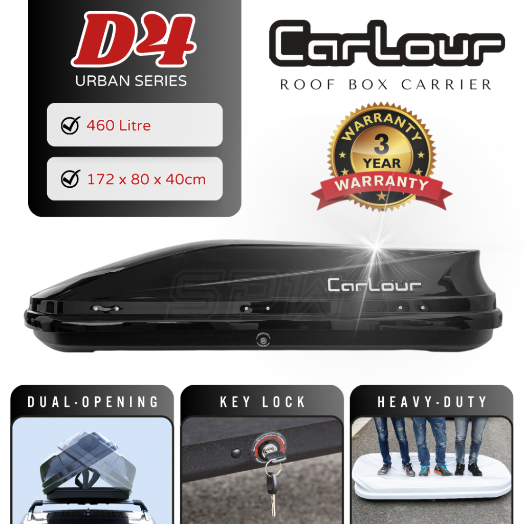 Roof Box 460 Litres Lockable Car Roof Box Black Maa460 | INDIA