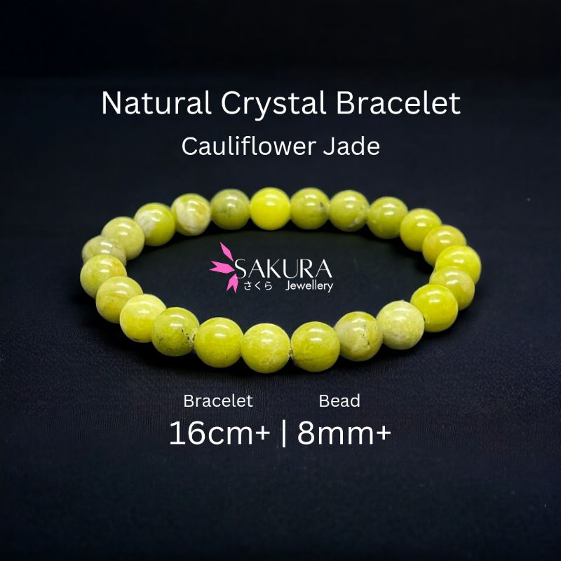 SAKURA Jewellery NATURAL Cauliflower Jade Crystal Bracelet C018 READY