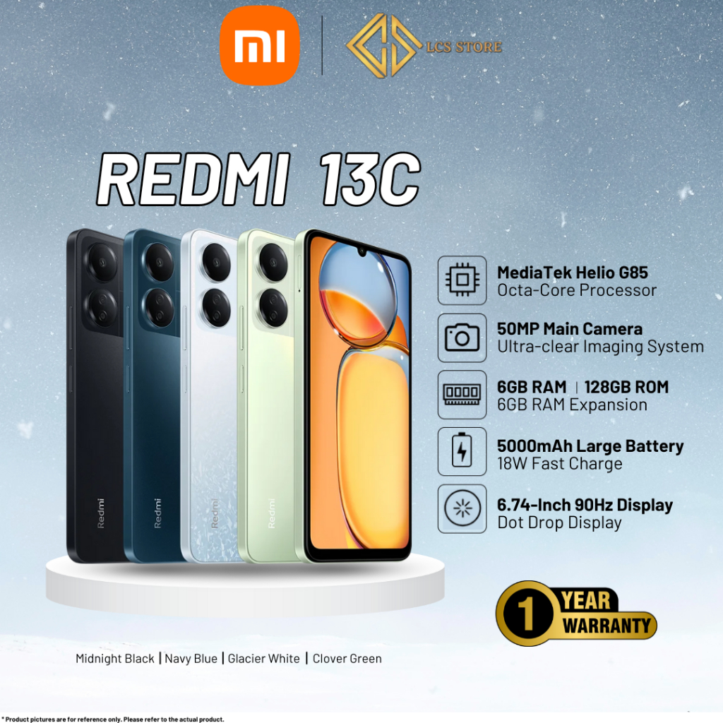 Redmi 13C | 6+6GB Extended RAM | 128GB ROM | 5000mAh Large Battery | 1 ...