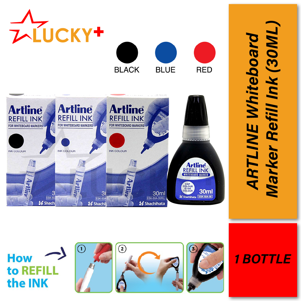 Artline Whiteboard Marker Refill Ink 30ml (1Bottle) - Black, Blue, Red ...