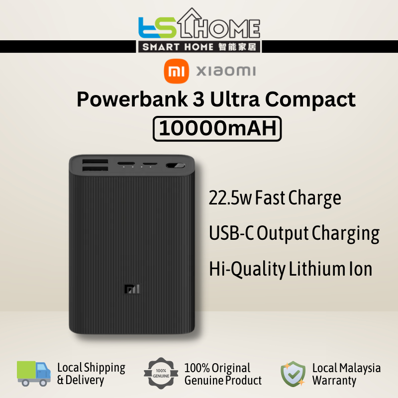 Xiaomi Mi 10000 mAh Power Bank 3 Ultra Compact (PB1022ZM) 22.5W ...