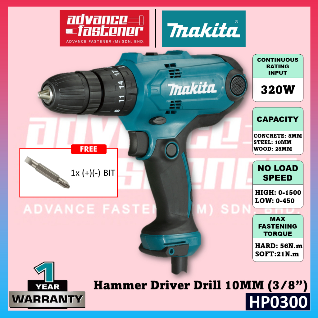 MAKITA HP0300 Hammer Driver Drill 10MM (3/8”) | Shopee Malaysia