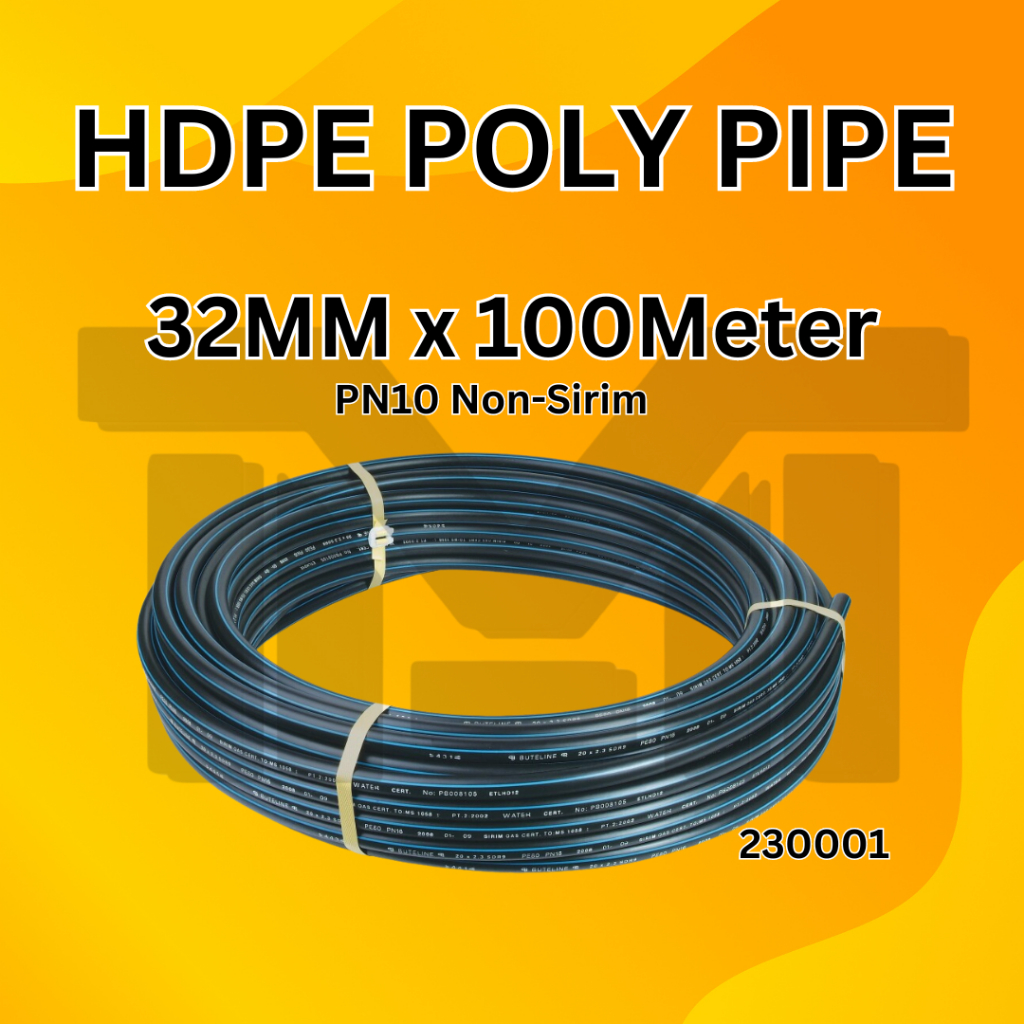 21kg CS "NO SIRIM" 32MM PN10 HDPE Poly Pipe Poly Paip Tebal/Poly Pipe