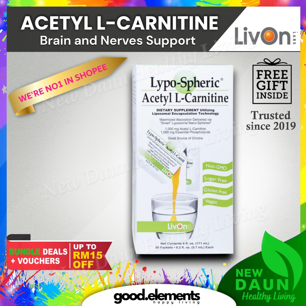 how often should i take l carnitine LIVON LABS Lypo-Spheric Liposomal Acetyl L-Carnitine ALCAR USA for brain  and nerve support