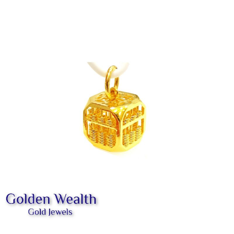 🌈 Golden Wealth 916 Gold Full Abacus Charm 四方全算盘潘多拉吊坠🌈 | Shopee Malaysia