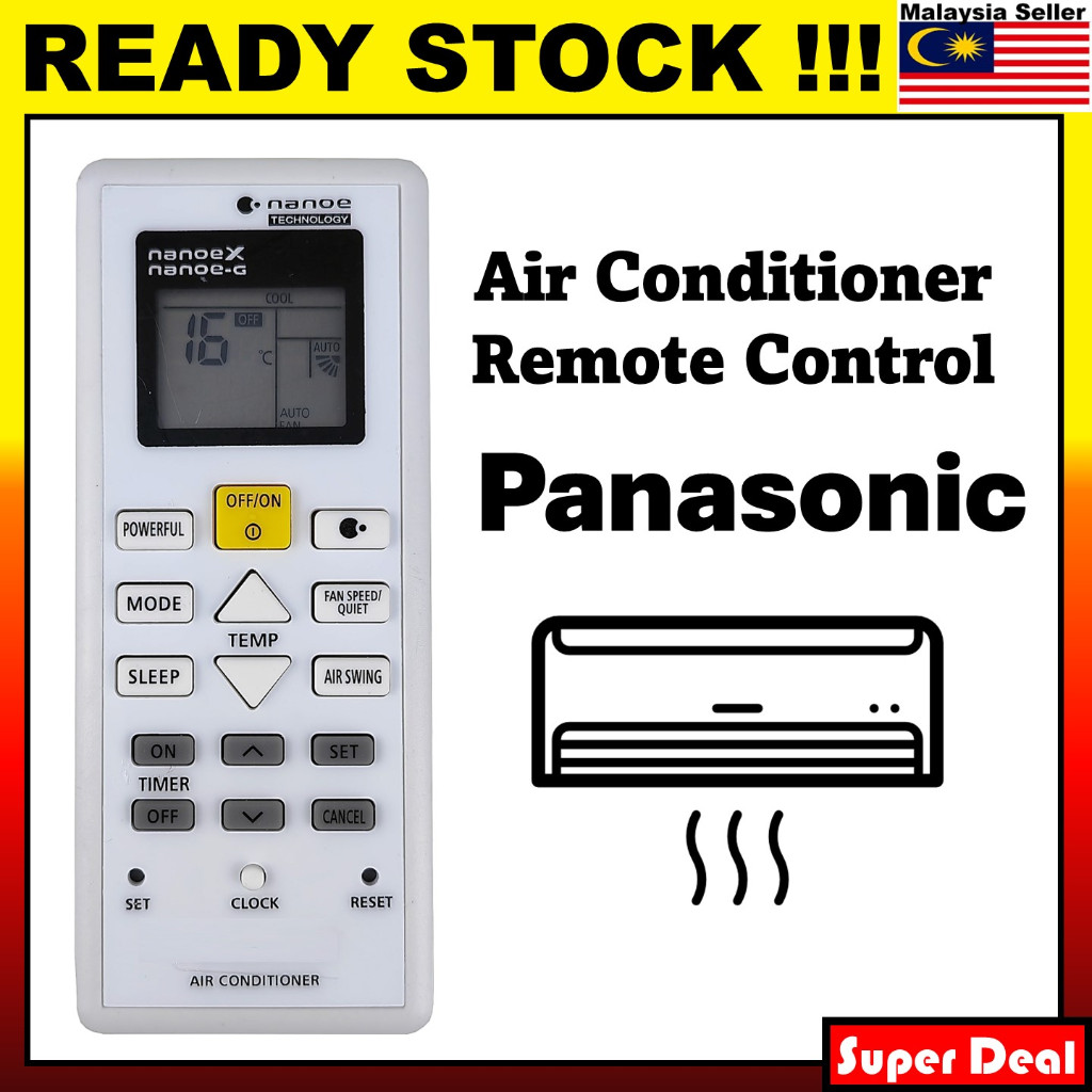 PANASONIC NANOEX NANOEG Air Cond Aircon Aircond Remote Control Replacement (PN15) Shopee