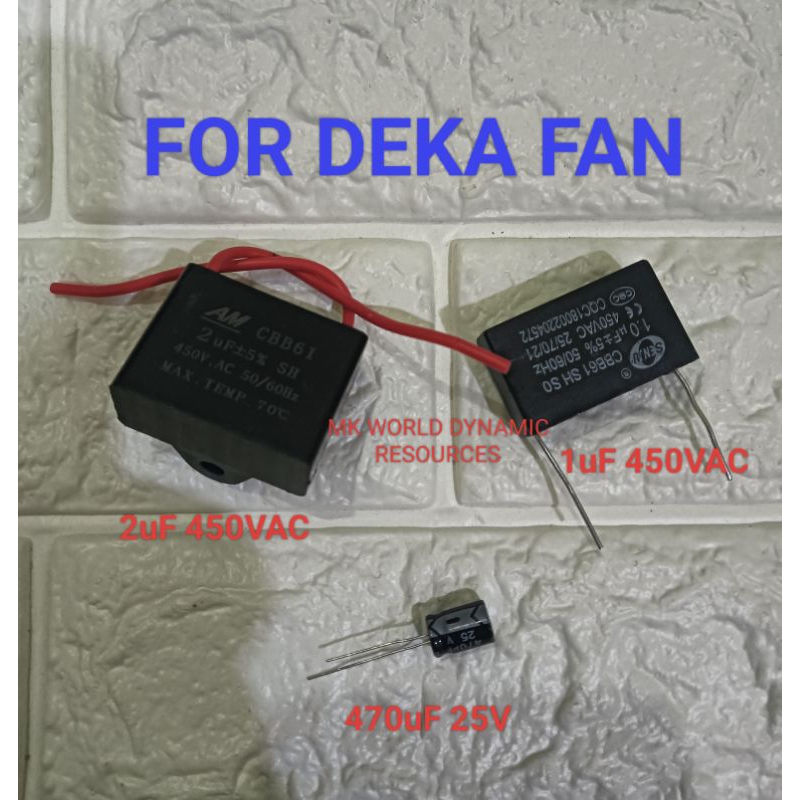 3 PCS DIY Replacement Capacitor For Deka Board 1uF 450V 2uF 450V 470uF