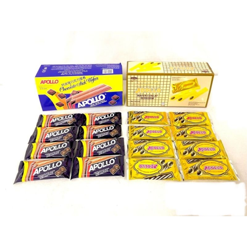 Apollo 11g Chocolate Water Sticks Cream Childhood Snacks Jajan Viral ...