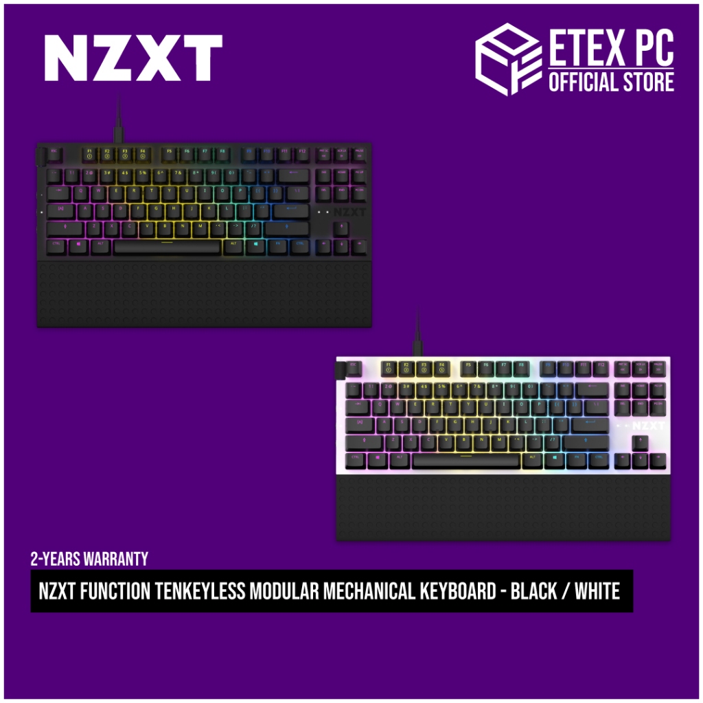 NZXT Function Tenkeyless Modular Mechanical Keyboard - Black / White ...