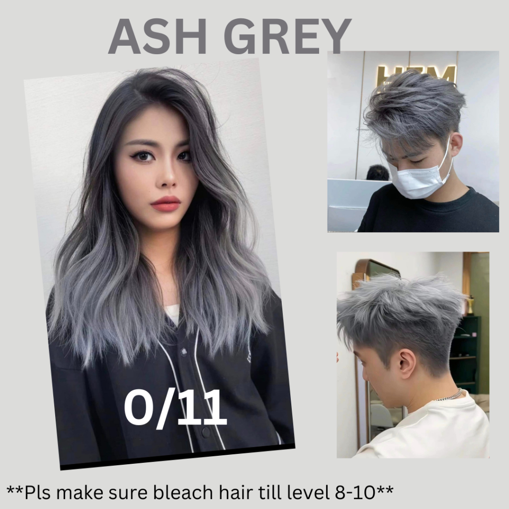 🔥READY STOK🔥0/11 ASH GREY Perwarna Rambut 100ml/Muslim 100% sesuai ...