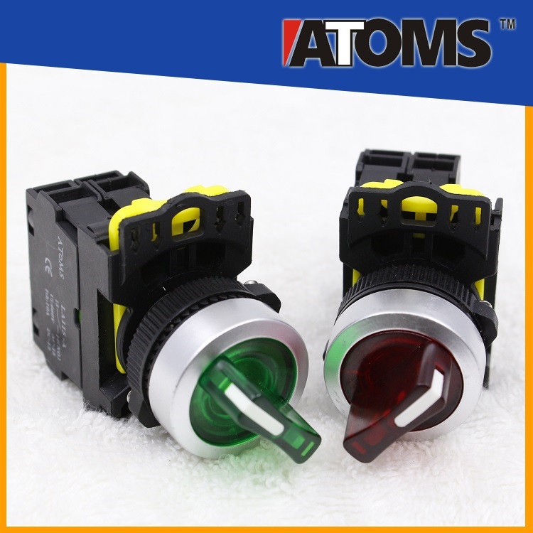 ATOMS LA115-A5 2WAY ILLUMINATED SELECTOR SWITCH 220V RED & GREEN ...