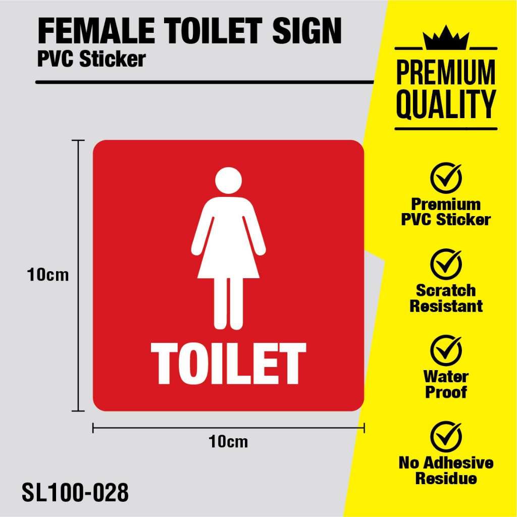 Signage for Female Toilet / Tandas Perempuan (10cm x 10cm) | Shopee ...