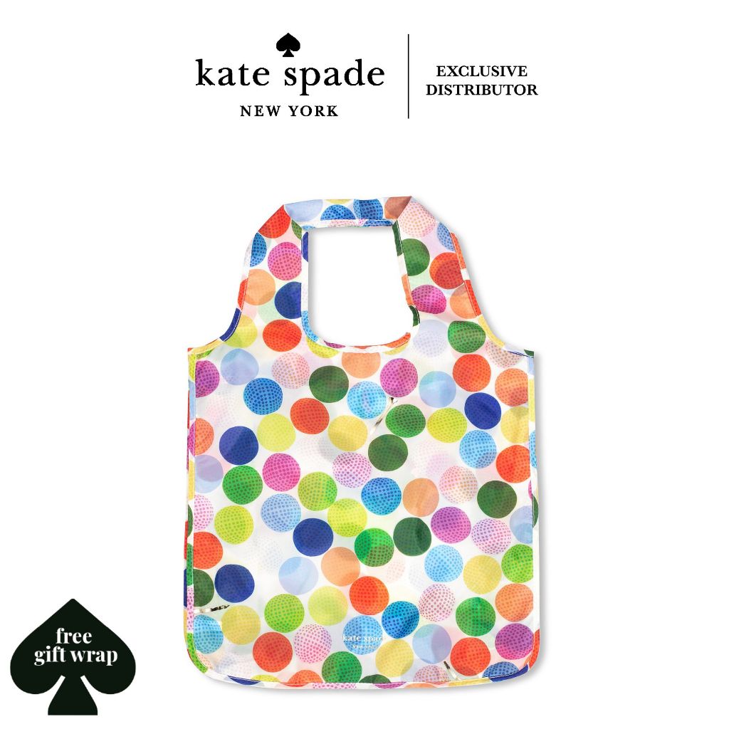 Kate Spade Stationery Reusable Shopping Tote with Zipper Storage Pouch Lightweight Foldable Produce Bag Mini Golf Shopee Malaysia