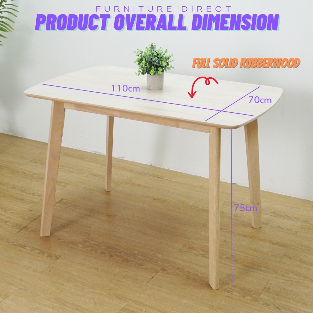 Furniture Direct PUBLIC KEN solid rubberwood seater dining set