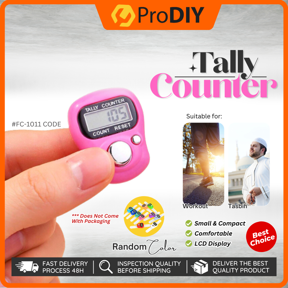 Random Colour FC-1011 LCD Lightweight Digital Tasbih Tally Counter ...