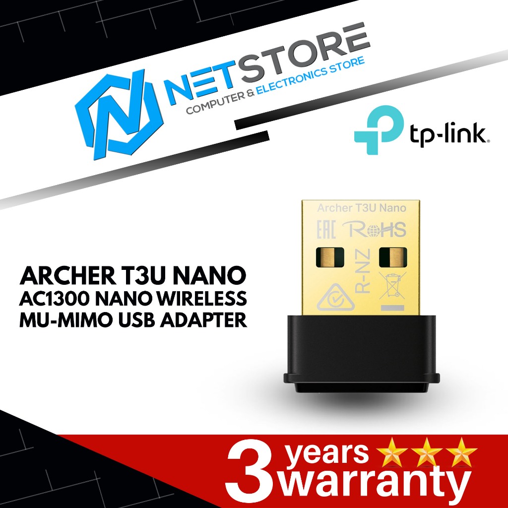 TP-LINK ARCHER T3U NANO AC1300 NANO WIRELESS MU-MIMO USB ADAPTER ...