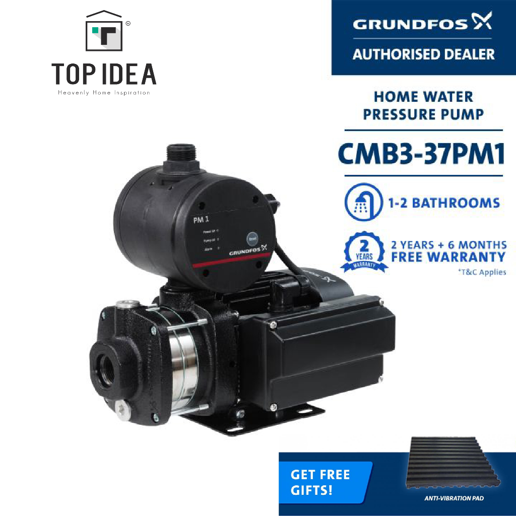 GRUNDFOS CMB 3-37 PM1 Automatic Home Water Pressure Booster Pump (1-2 ...